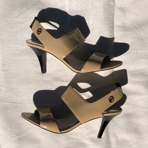 Michael Kors Tan / Beige Cutout Slingback High Heels